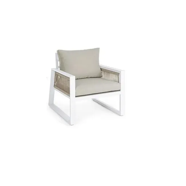 Fotel ogrodowy Cannes white + poduszki