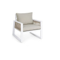 garden armchair Cannes white + cushions - 1