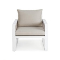 garden armchair Cannes white + cushions - 5