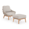 garden stool Tamise 57.5x54.5x43cm beige + cushion - 5