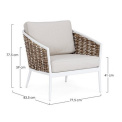 garden armchair Metz white + cushions - 4