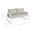 Sofa ogrodowa Cannes 2-osobowa white + poduszki - 3