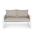 garden sofa Cannes 2-seater white + cushions - 5