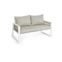 Sofa ogrodowa Cannes 2-osobowa white + poduszki - 1