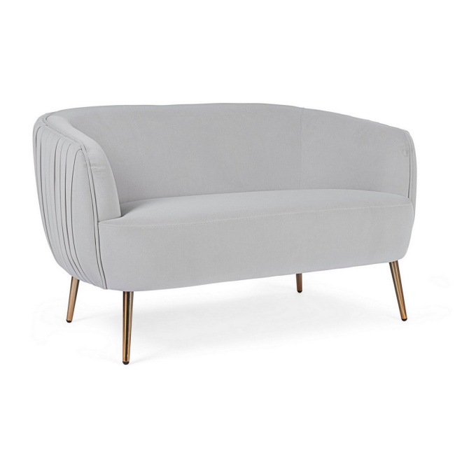 sofa Lille 2-seater velvet light grey