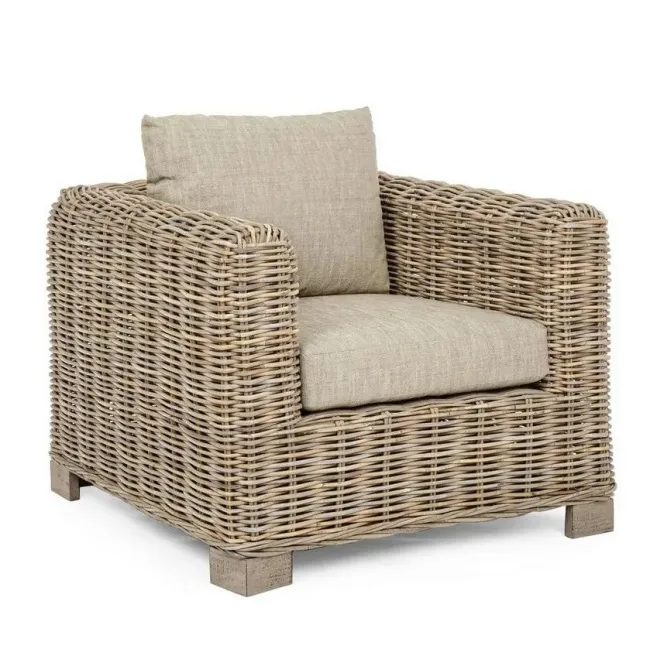 Fotel ogrodowy Fontaine 83x90x89cm rattan mango + poduszki - 1