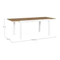 Stół ogrodowy Ebro 140x200x90cm white rozkładany - 4