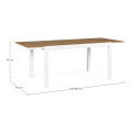 garden table Ebro 140x200x90cm white extendable  - 7