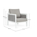 garden armchair Oviedo white + cushions - 5