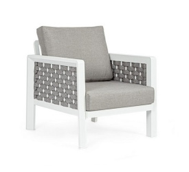 Fotel ogrodowy Oviedo white + poduszki
