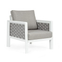 garden armchair Oviedo white + cushions - 1