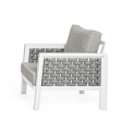 garden armchair Oviedo white + cushions - 8