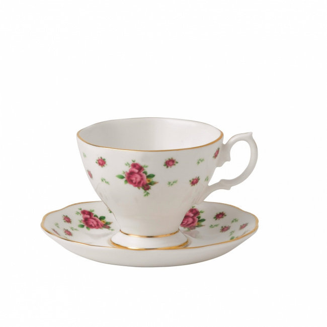 New Country Roses White Espresso Cup with Saucer 70ml - 1