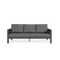 Sofa ogrodowa Oviedo 3-osobowa antracyt + poduszki - 1
