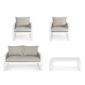 Zestaw mebli ogrodowych Cannes white - 4 elementy + poduszki - 2