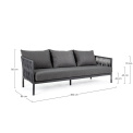 Sofa ogrodowa Formentera Charocal - 3 elementy + poduszki - 9