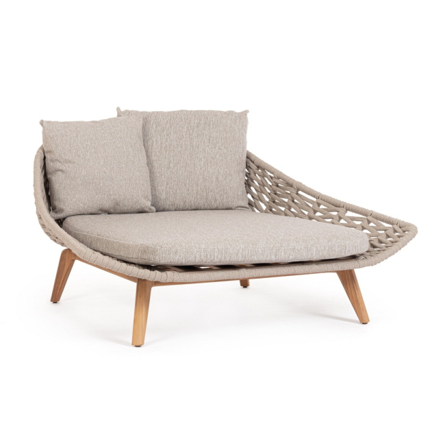 garden lounger Tamise beige + cushions