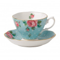 Polka Blue Cup with Saucer 180ml - 1