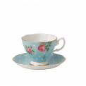 Filiżanka ze spodkiem Polka Blue 70ml - 1
