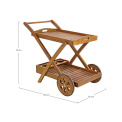 Terrace cart 89x56x76cm acacia wood - 3