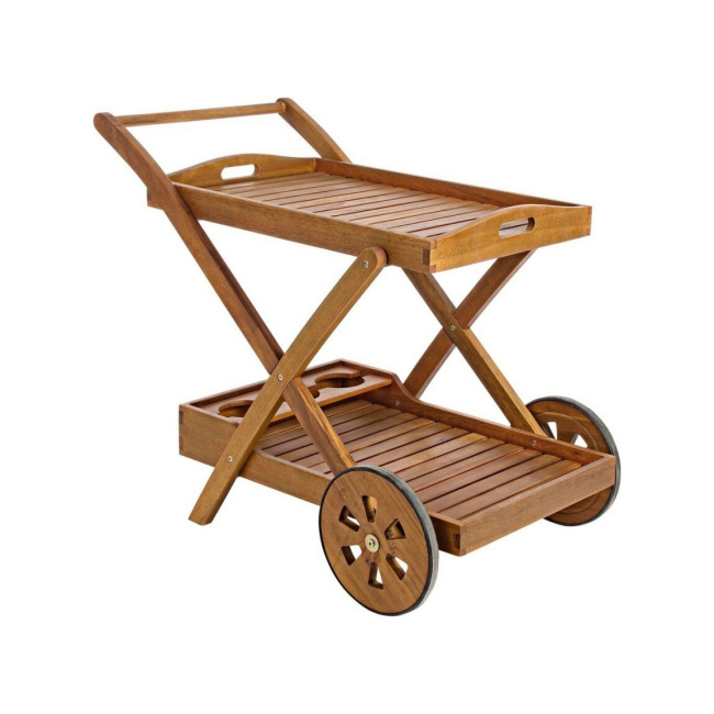 Terrace cart 89x56x76cm acacia wood - 1