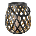Latarnia Otis ze szklanym wkładem 33x33 black-gold - 7