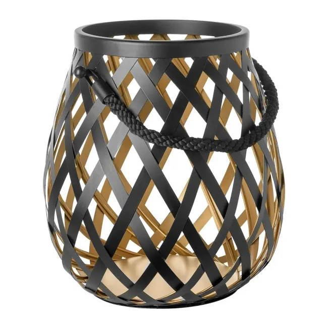 Latarnia Otis ze szklanym wkładem 33x33 black-gold - 1