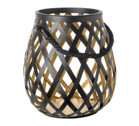 Latarnia Otis ze szklanym wkładem 33x33 black-gold