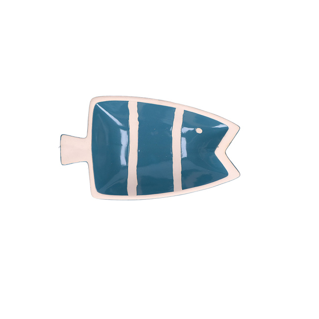 fish-shaped plate Pelagicoillogico 23x14cm blue