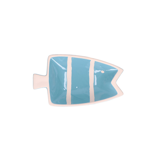 fish-shaped plate Pelagicoillogico 23x14cm light blue