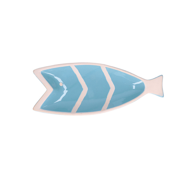 fish-shaped plate Pelagicoillogico 30x12,5cm light blue - 1