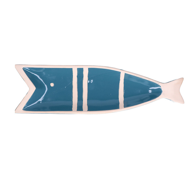 fish-shaped plate Pelagicoillogico 38,5x11cm blue - 1
