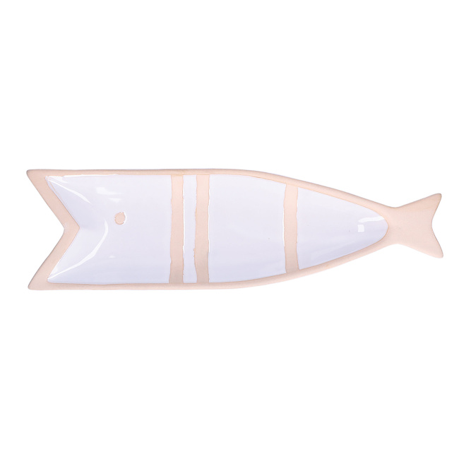 fish-shaped plate Pelagicoillogico 38,5x11cm white