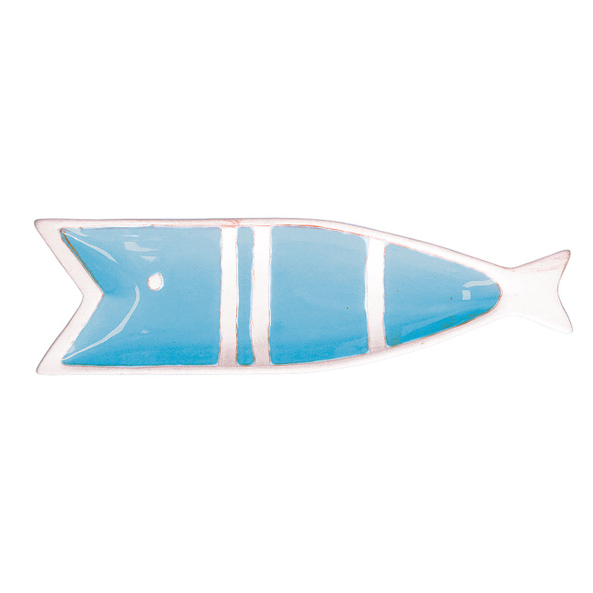 plate Pelagicoillogico in the shape of fish 38.5x11cm light blue - 1