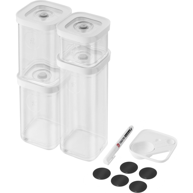 set of plastic containers Fresh & Save Cube S grey 