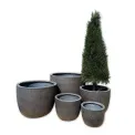 flowerpot Globe creastone 21,5x28cm size S black - 3