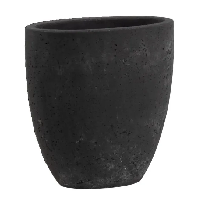 Donica High Oval 25x13x24,5cm rozmiar M black light cement