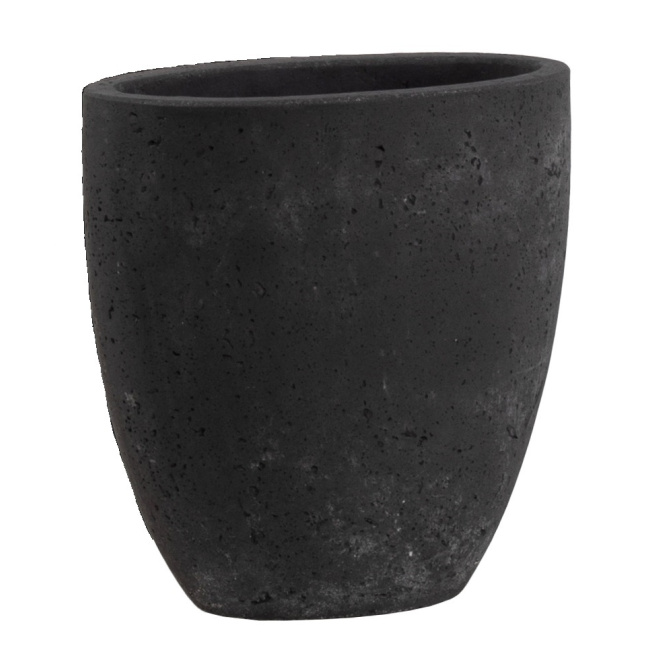 Flowerpot High Oval 25x13x24,5cm rozmiar M black light cement