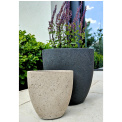 Flowerpot High Oval 25x13x24,5cm rozmiar M black light cement - 2
