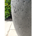 Flowerpot High Oval 25x13x24,5cm rozmiar M black light cement - 3