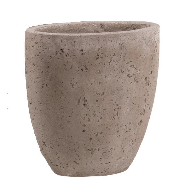 Donica High Oval 25x13x24,5cm rozmiar M sand light cement - 1