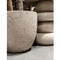 Flowerpot High Oval 25x13x24,5cm rozmiar M sand light cement - 2