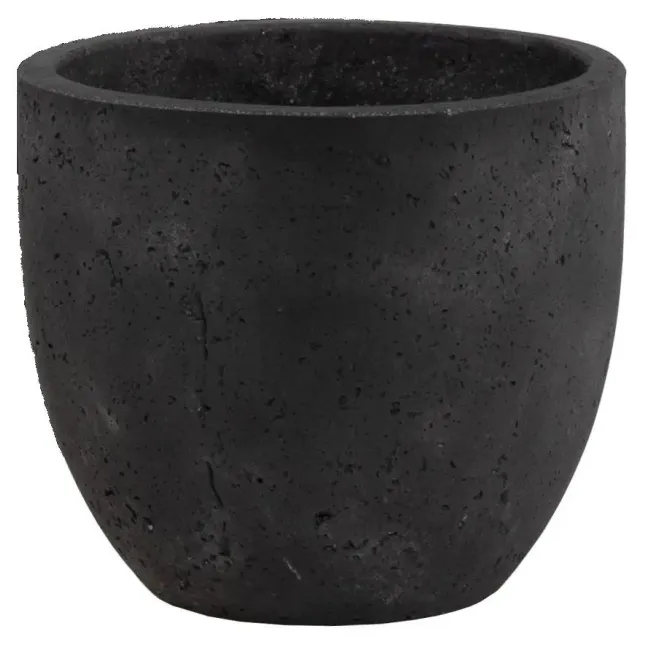 Flowerpot Egg 40x35cm rozmiar L black light cement - 1
