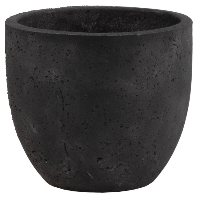 Flowerpot Egg 40x35cm rozmiar L black light cement