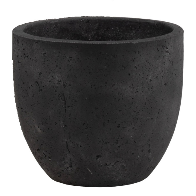 Flowerpot Egg 26x23cm rozmiar S black light cement