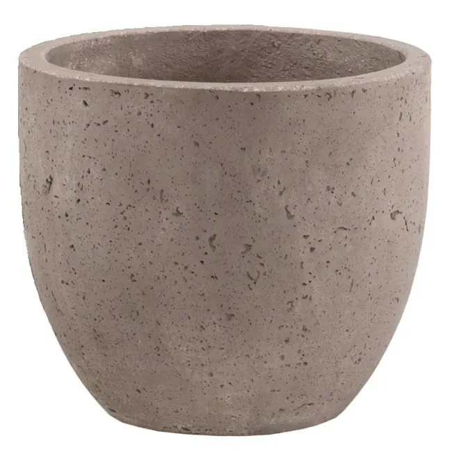 Flowerpot Egg 26x23cm size S sand light cement - 1