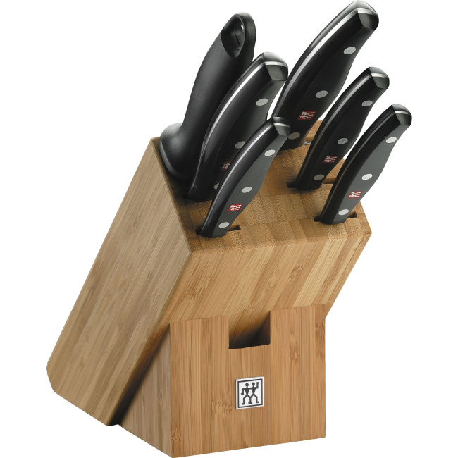 Set of 5 knives in block with sharpener Twin Pollux 