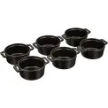 Komplet 6 garnków Mini Cocotte 250ml 10cm czarny - 1