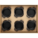 Set of 6 pots Mini Cocotte 250ml 10cm black - 2