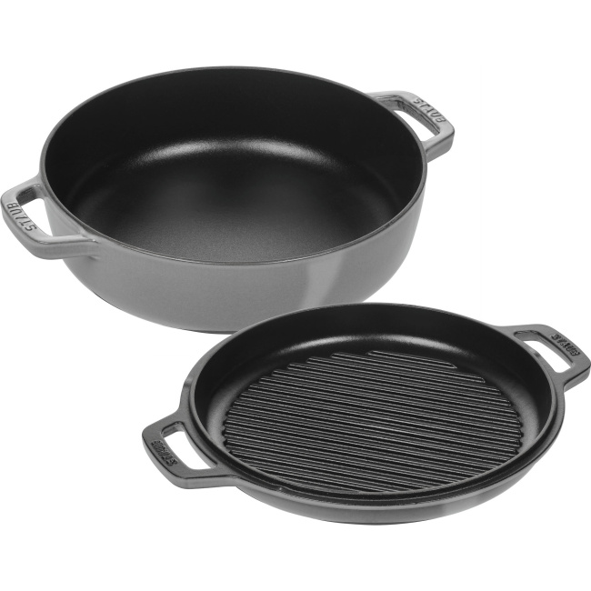 set of 2 pans 26 cm, grey - 1